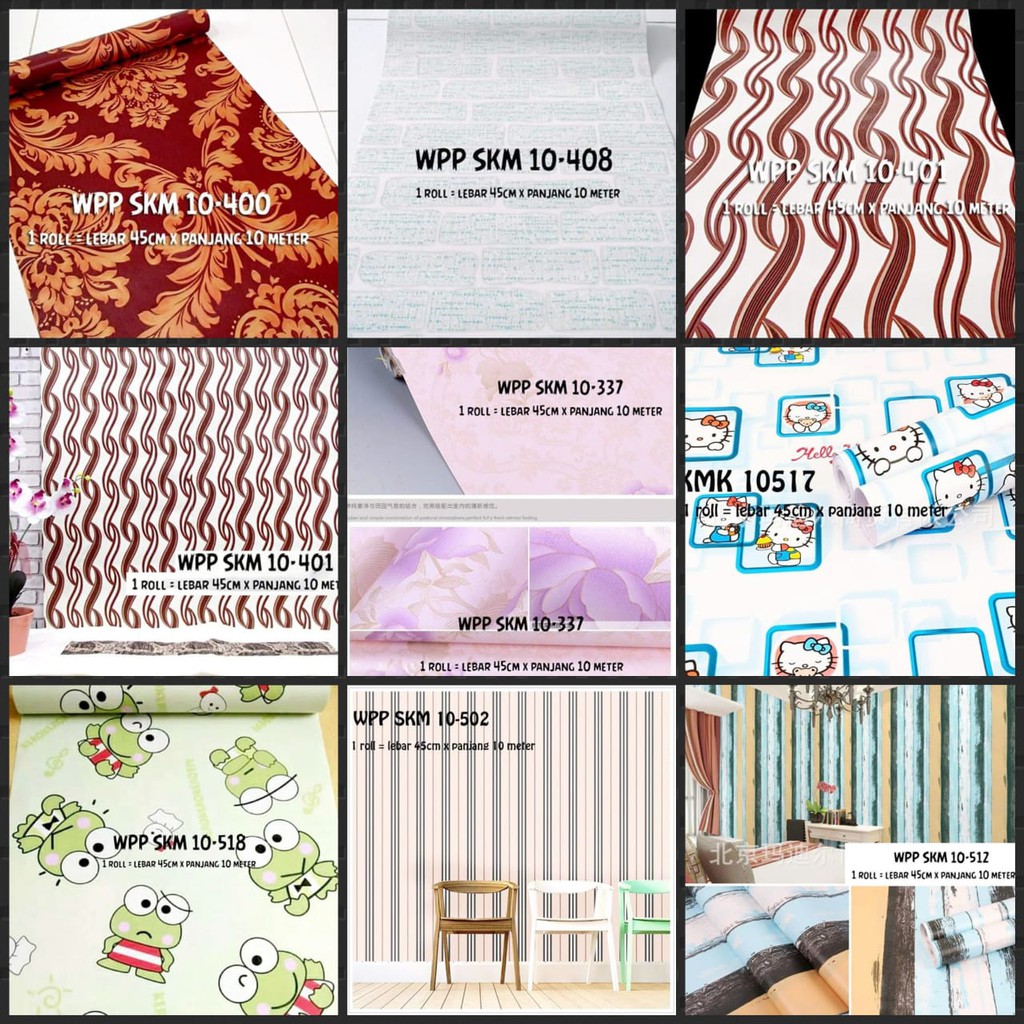 WALLPAPER 10 METER X45CM KMK 10510 10465 10521 10523 10524 10525 10343 10436 10540 10400 GWP