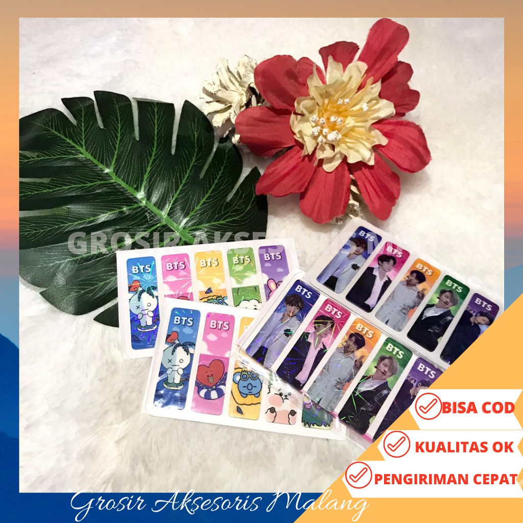 

[ COD ] STICKY NOTE PLASTIK HOLOGRAM BT21 BTS KPOP 1 SET 100PCS / STICKY NOTES BT21 BTS KPOP TERMU