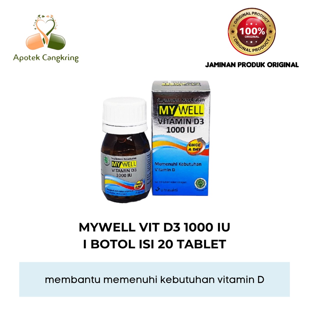 Jual My Well Vitamin D3 1000 IU isi 20 Tablet Shopee Indonesia