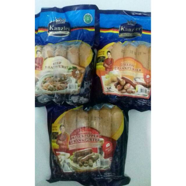 

Sosis jumbo sapi rasa original, keju dan black pepper