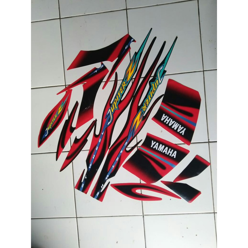 stiker striping yamaha jupiter z cw 2005 hitam merah