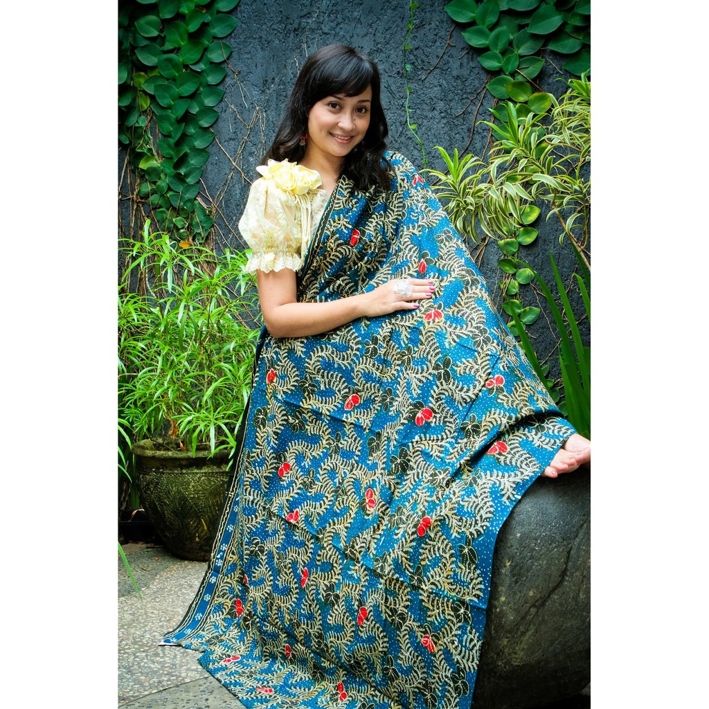 Kain Batik Tulis Madura Motif Ular Biru LB246