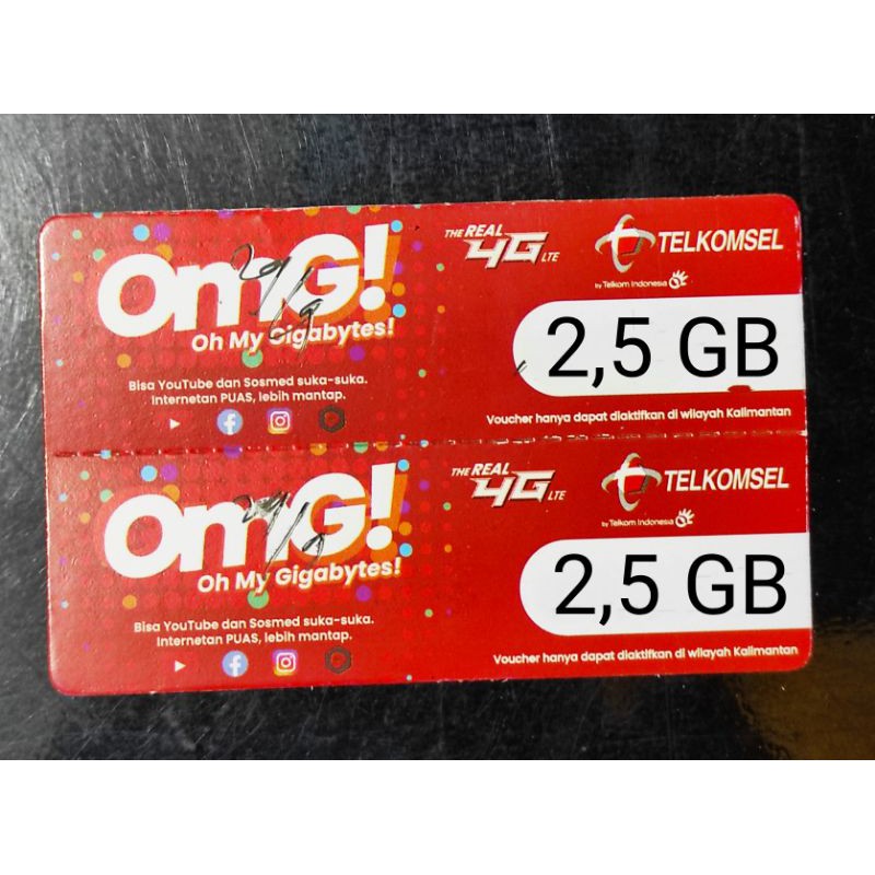 voucher telkomsel 2gb full 5hr, lokal khusus ZONA 1 KALIMANTAN