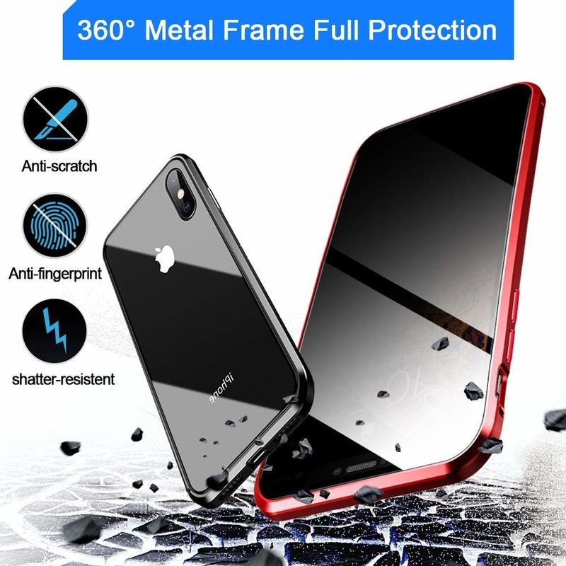 Case Tempered Glass Magnetik Pelindung 360 Derajat Untuk IPhone 12 11 Pro XS MAX XR 7 8 Plus SE