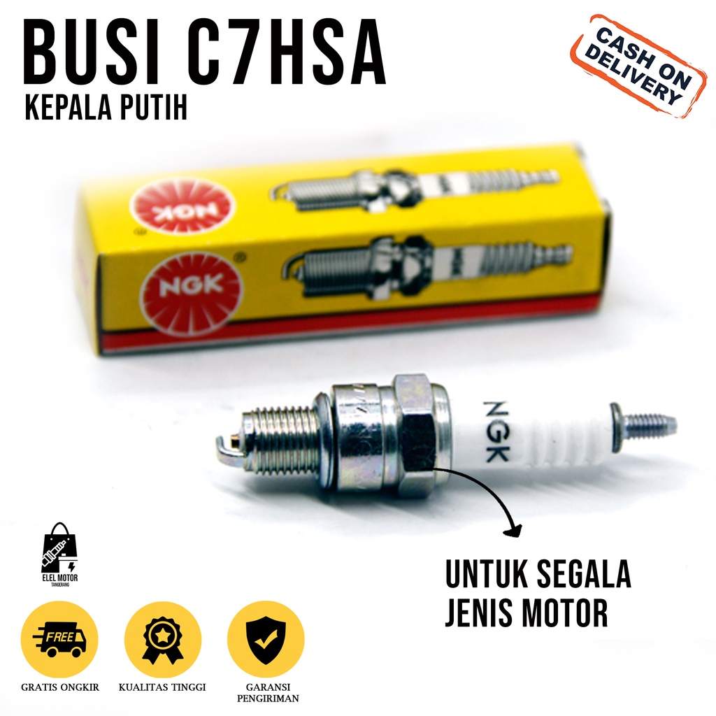 Busi C7HSA / Busi NGK C7HSA / Busi NGK C7 / Busi C7HSA / Busi NGK C7HSA / Busi NGK Pendek / Busi Mot