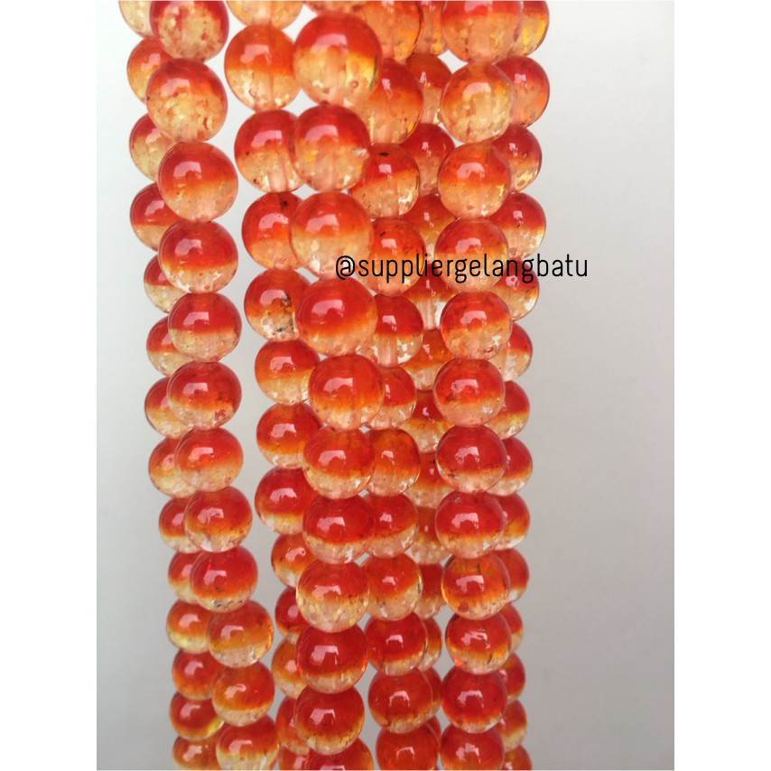 kristal GID ORANGE 10mm glow in the dark fosfor oren premium crystal aksesoris craft fashion model