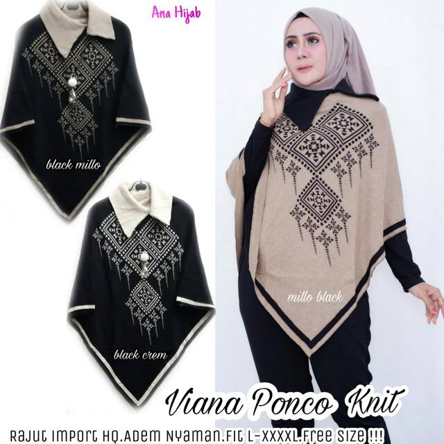 Viana Ponco Knit by Ana Hijab