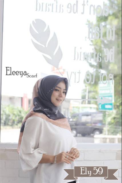 HIJAB SEGIEMPAT MOTIF ELY 59 || Eleeya Scarf