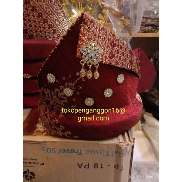 tanjak songket asli tenun sultan/melayu pengantin