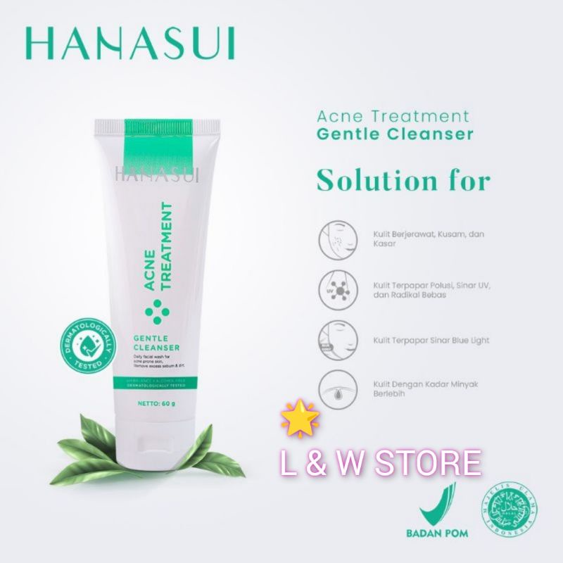 Hanasui Acne Treatment Gentle Cleanser 50gr/Pembersih Wajah