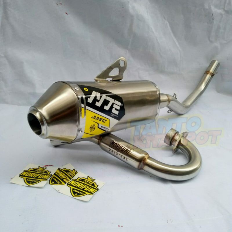 KNALPOT NORIFUMI JUMPZ SERIES BUAT MESIN STANDART s/d BORE UP PISTON 62mm UTK KLX/DT150 CRF150 WR155