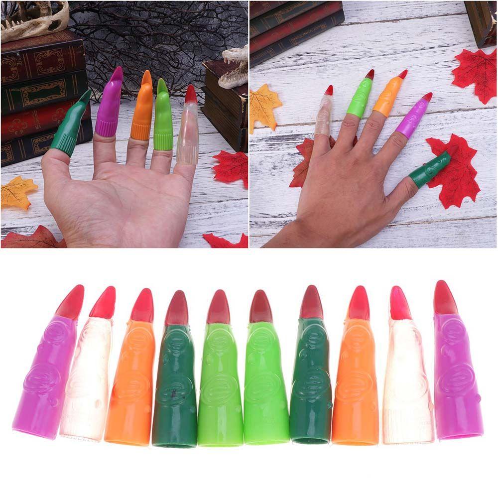 Needway Halloween Penutup Jari 10 Pcs Mengerikan Halloween Pesta Deocration Cosplay Perlengkapan Hadiah Kostum Alat Peraga Hantu Jari Palsu