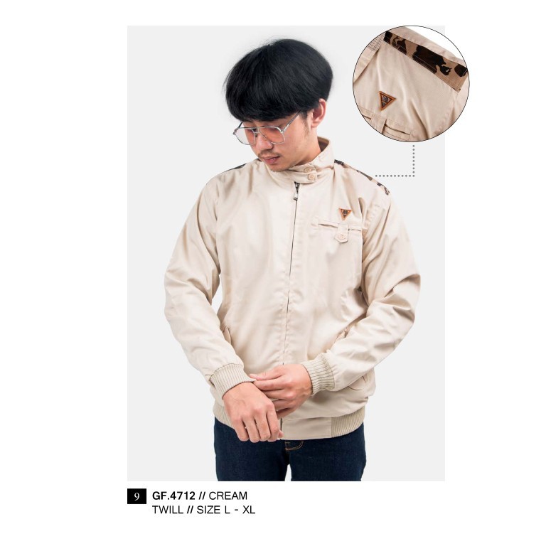 JAKET PRIA CREAM L sd XL GF4712 GOLFER