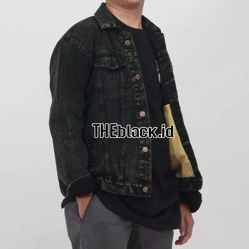 JAKET JEANS PRIA & JAKET PRIA & JAKET COWOK & JAKET DENNIM PRIA & JAKET JEANS & COD-Army sandwash