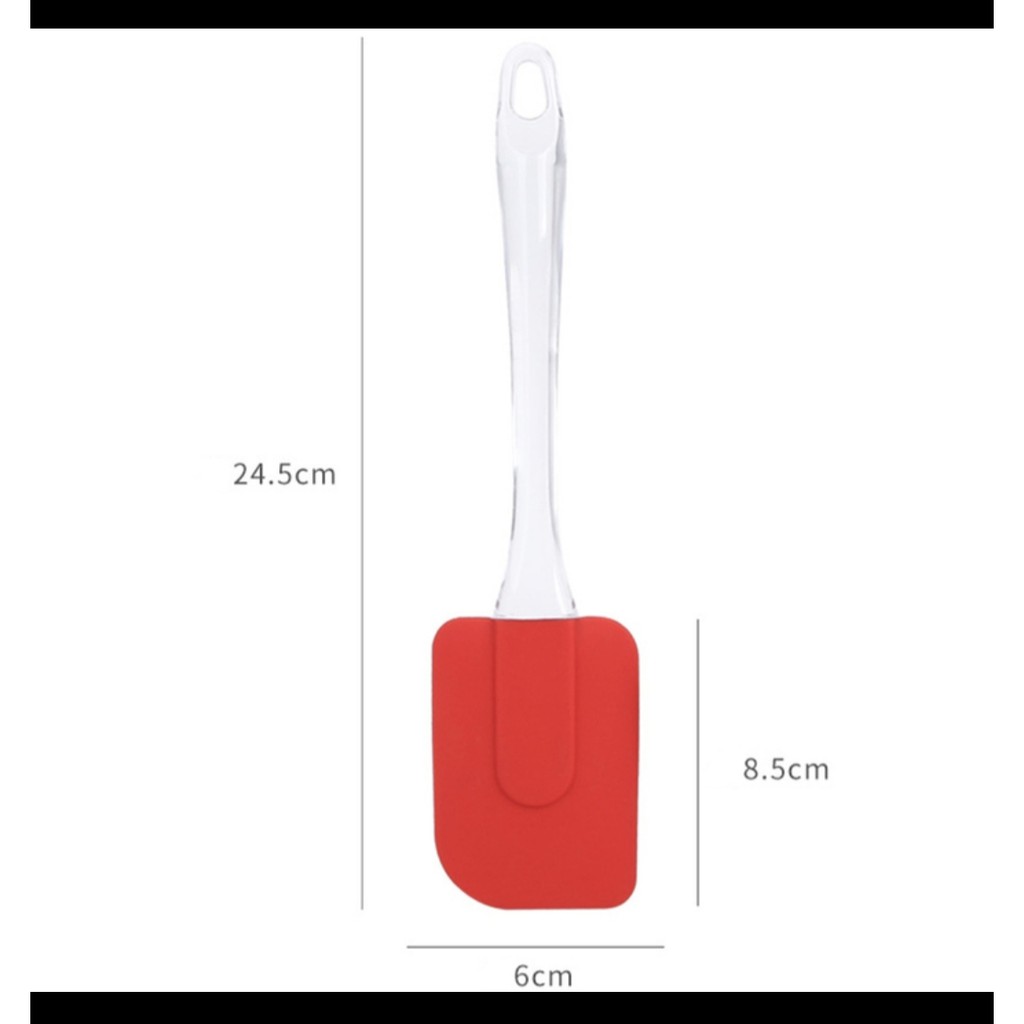 1 PC SPATULA BESAR SILICONE SILIKON GAGANG TRANSPARAN 24 CM