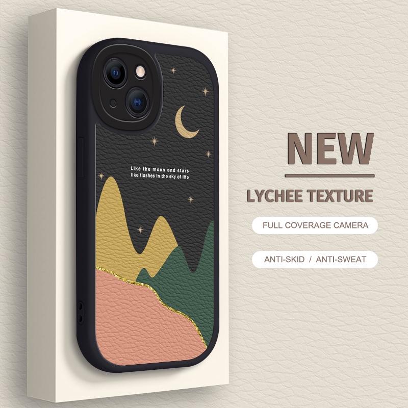 Casing Soft Case Motif Matahari + Bulan Untuk iPhone 6 / 7 / 8 + / X / XR / Xs Max 13 / 11 Pro Max
