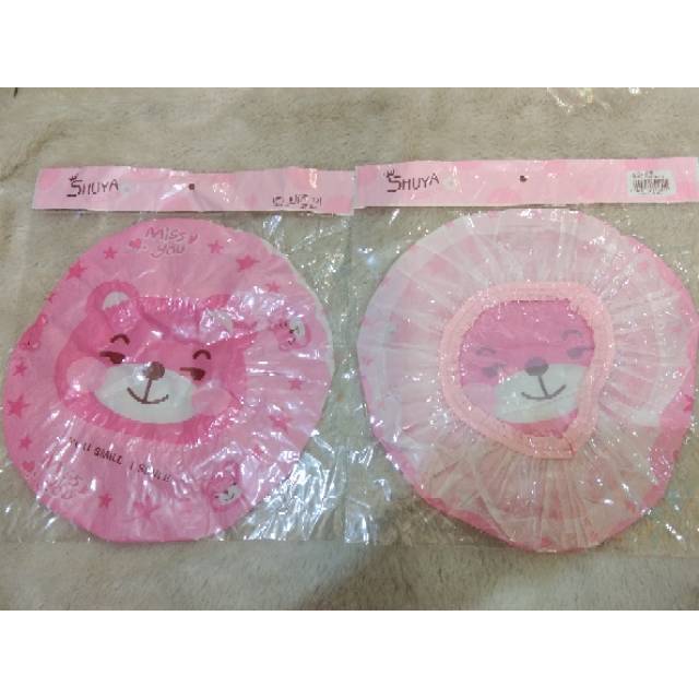 Shower Cap Topi Tutup Kepala Mandi Motif Kartun Shower Cup Karakter Lucu / Penutup Kepala Karakter