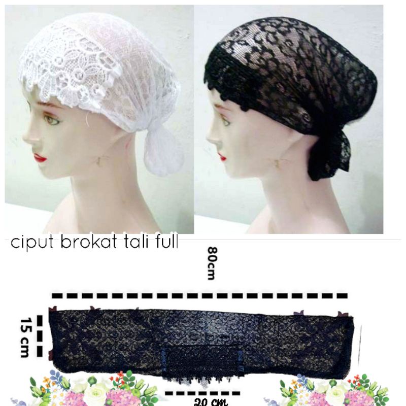 ZARELLFASHION - CIPUT BROKAT TALI FULL  ( CIPUT NENEK ) BANDANA BRUKAT FULL TALI / INNER BROKAT TALI