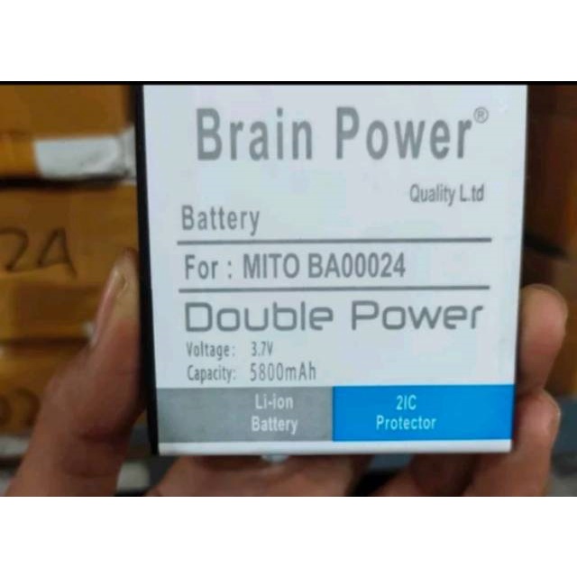 Double Power Battery Batere Batre Baterai Brain Power Mito A100 BA-00024 BA00024