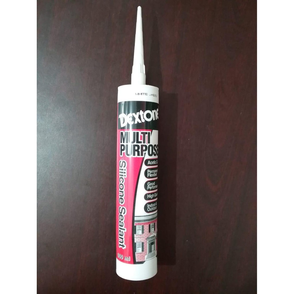 Dextone Lem Silicone Sealant / Lem Kaca Akuarium Aluminium 300 ML Warna Hitam, Putih, Bening