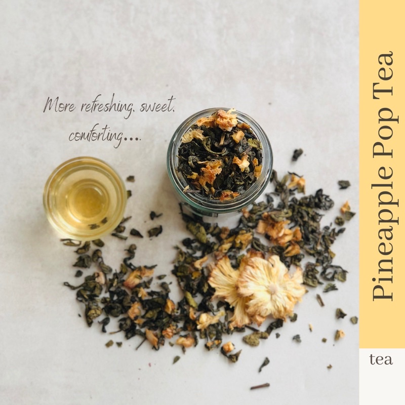 Organic&amp;Joy• Pineapple Pop Tea/ Teh hijau rasa Nanas (tea blend,teh hijau)