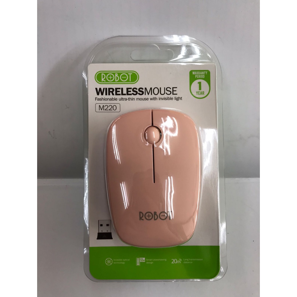 ROBOT WIRELESS MOUSE M210-M220 Pink Cherry