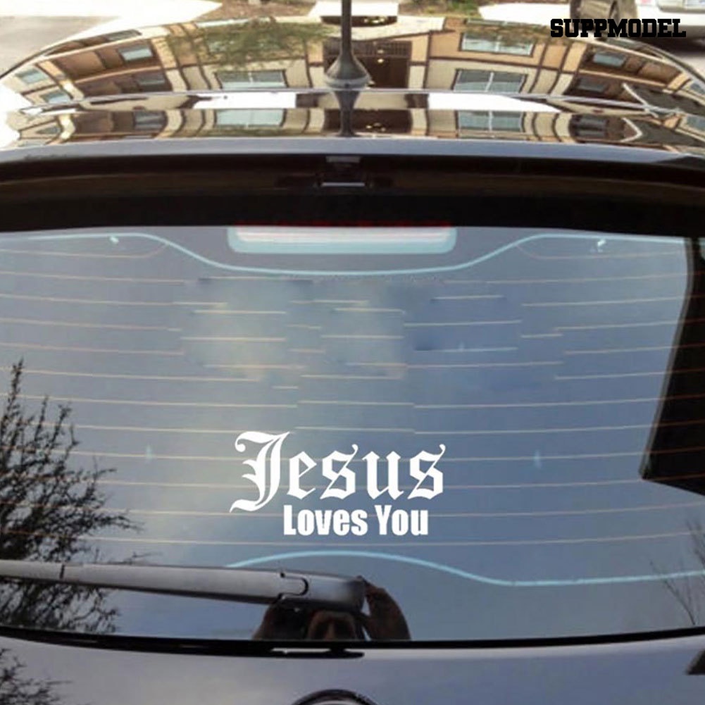 Stiker Tulisan Jesus Love You Reflektif Untuk Bodykaca Jendela Mobil