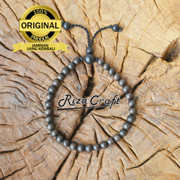 Gelang Tasbih Kayu Eboni Ebony Hitam Asli Sulawesi Kualitas Terbaik