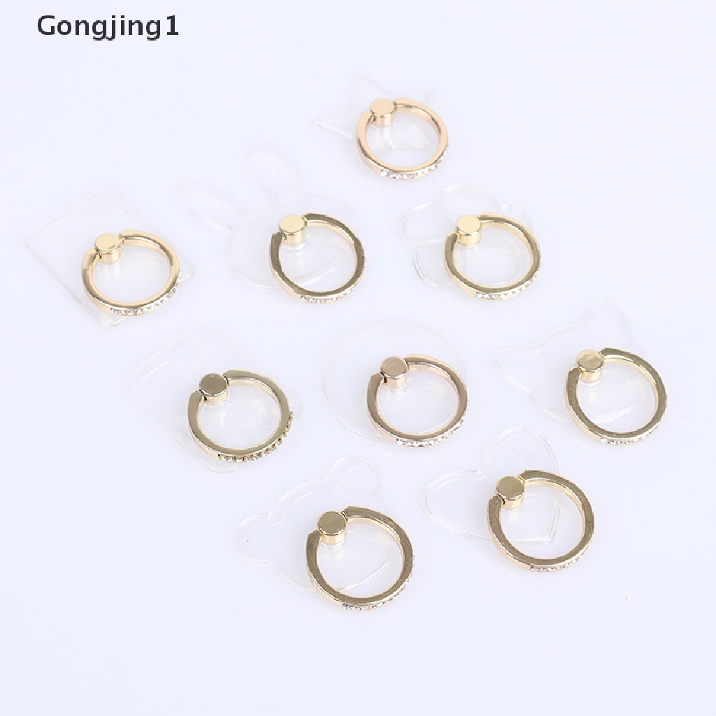 Gongjing1 2pcs / Set Cincin Dudukan Ponsel Universal Transparan
