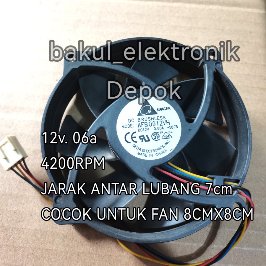 FAN DELTA 8cm fan pc 12V 0.6A AFB0912VH