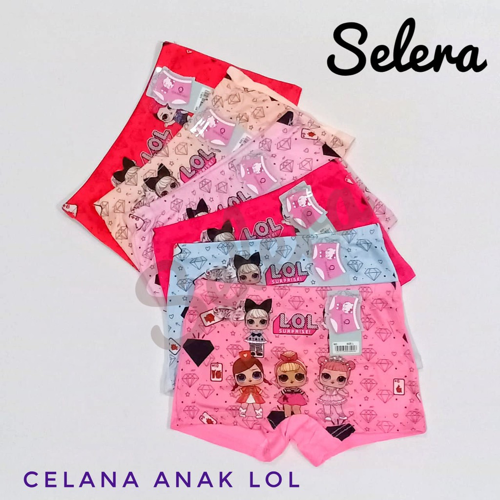 ( 3 pcs )CELANA DALAM ANAK LOL / BOXER ANAK PEREMPUAN KARAKTER LOL TERBARU LUCU