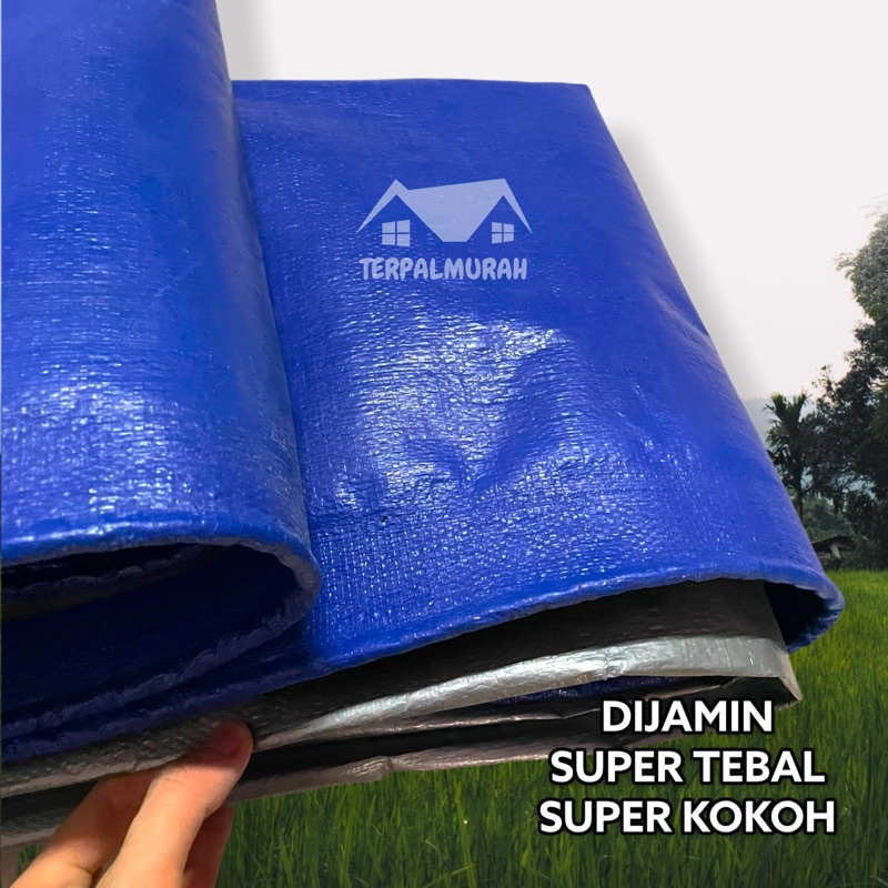 PROMO! Terpal Plastik A15 KOREA Superbird Biru Silver Awet Super Tebal