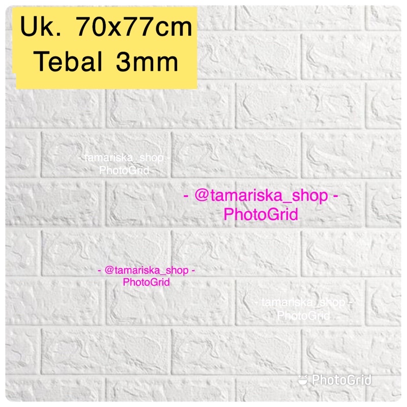 COD FOAM WALLPAPER DINDING 3D / WALL FOAM / BRICK FOAM BATU BATA MURAH-Bata putih 3mm