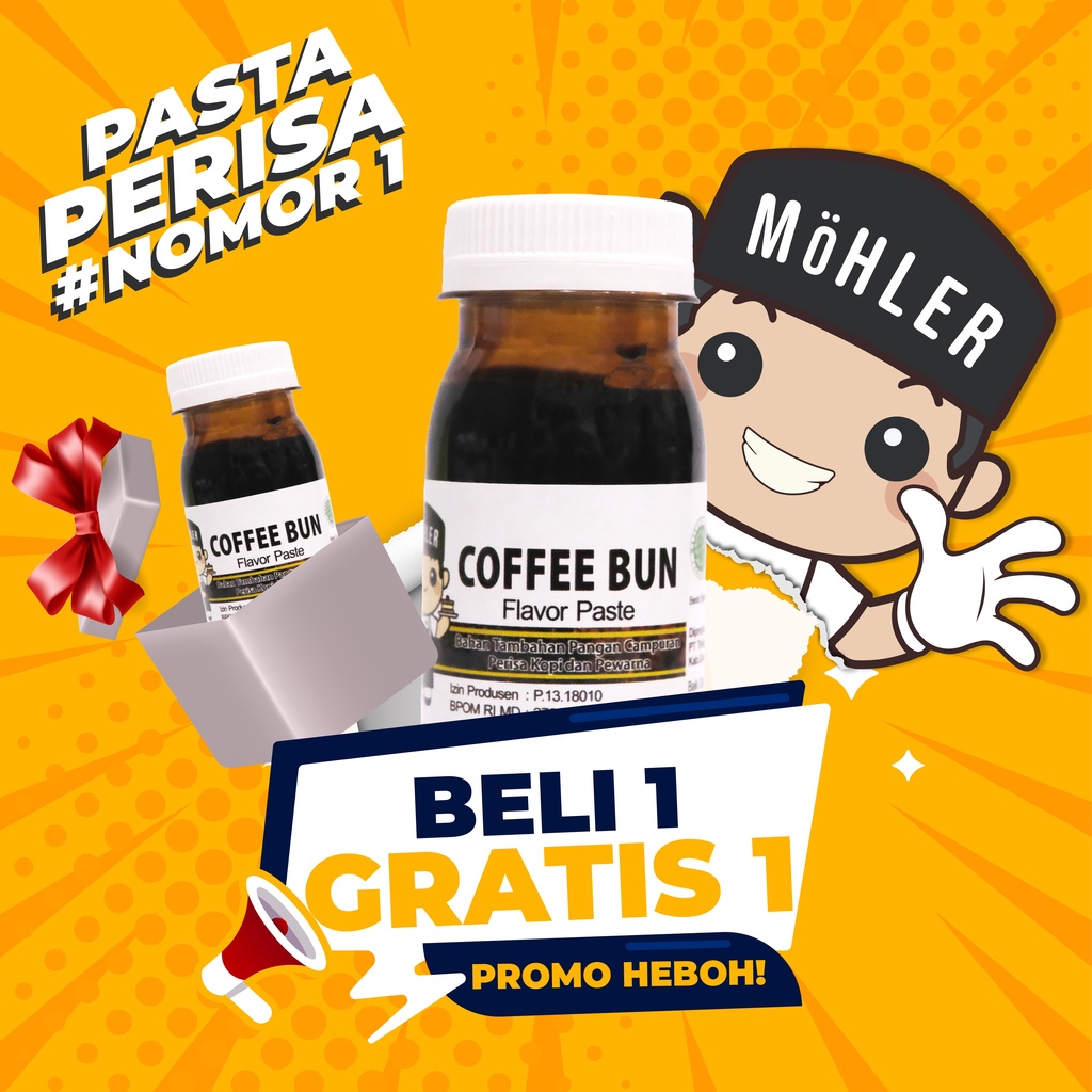 MOHLER Pasta perisa pewarna Coffee Bun (KLIK KOMBO HEMAT UNTUK BELI 1 GRATIS 1)