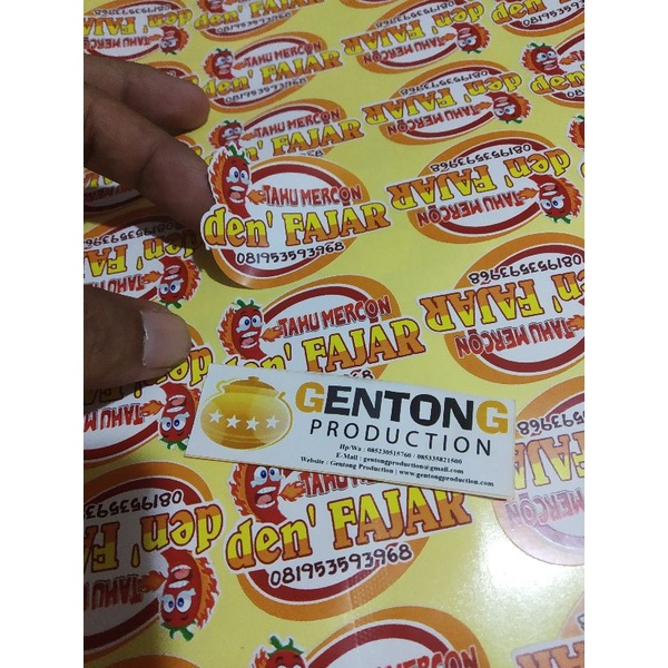 stiker label ukuran 5 cm cutting bulat / kotak sudah potong untuk label makanan minuman skincare kosmetik stiker komunitas stiker sound sistem MURAH