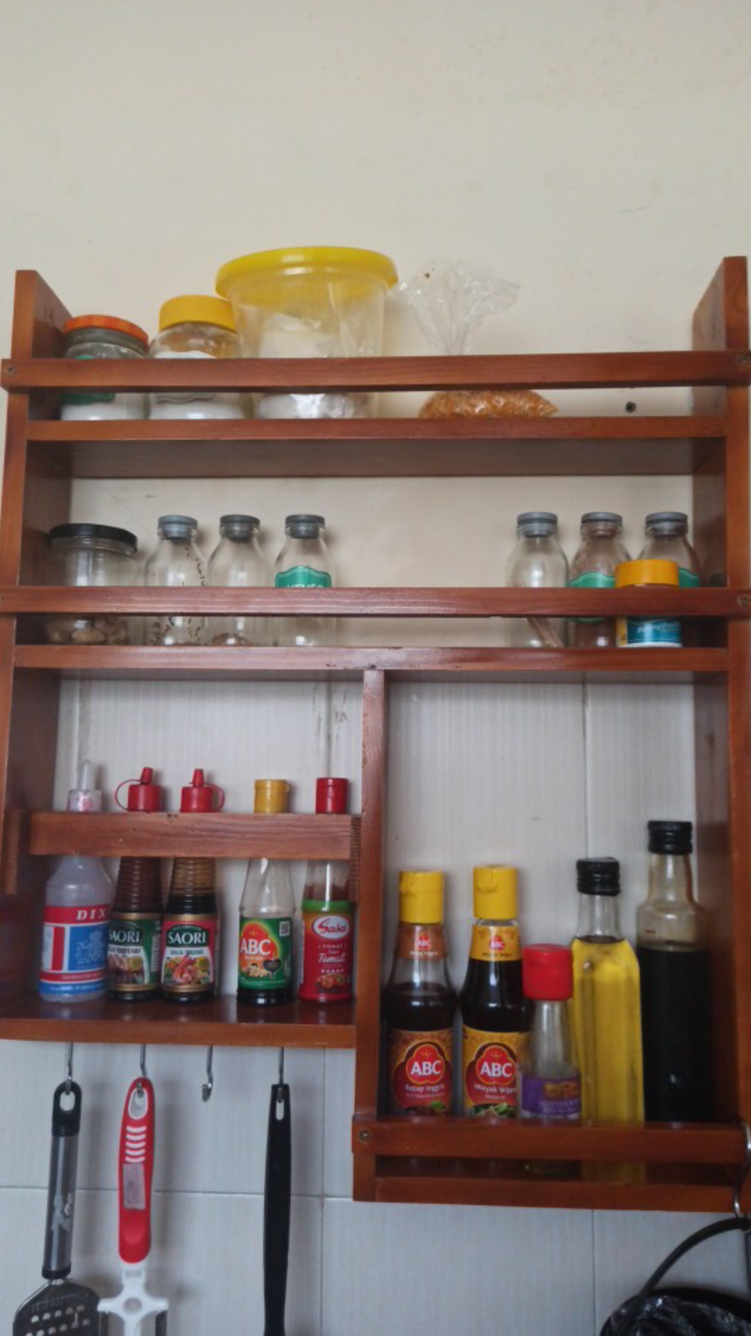 Rak Bumbu Dapur Susun Kayu Ukuran 50x60x9