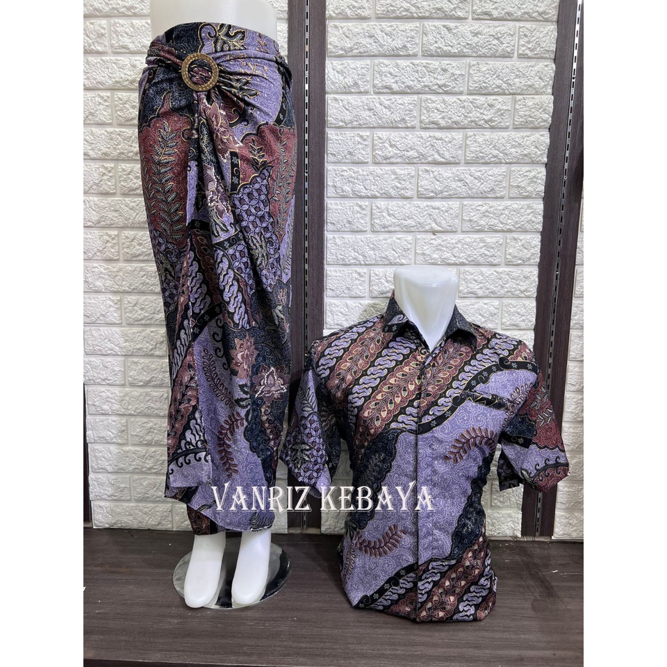 BATIK COUPLE ROK LILIT / BATIK LENGAN PENDEK COUPLE / BATIK PENDEK COUPLE / KEMEJA BATIK COUPLE ROK LILIT