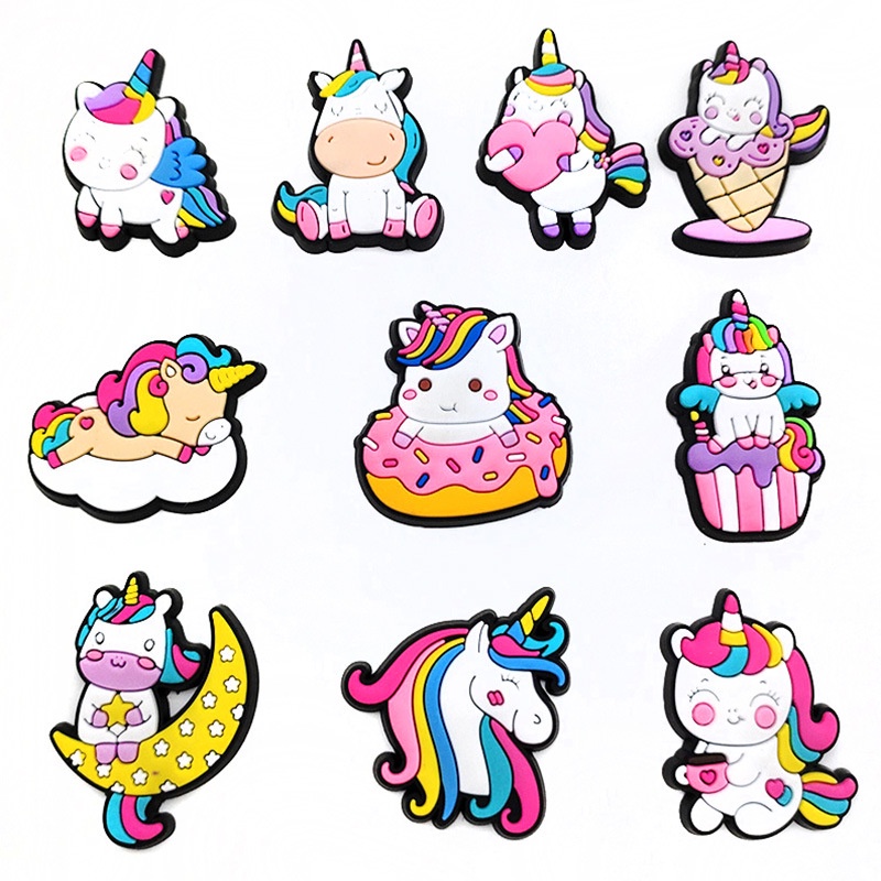 1pcs Crocs Pin Jibbitz unicorn lucu shoe charms sepatu diy Dapat dilepas sandal decorate accessories Hadiah aksesoris sepatu anak-anak yang lucu