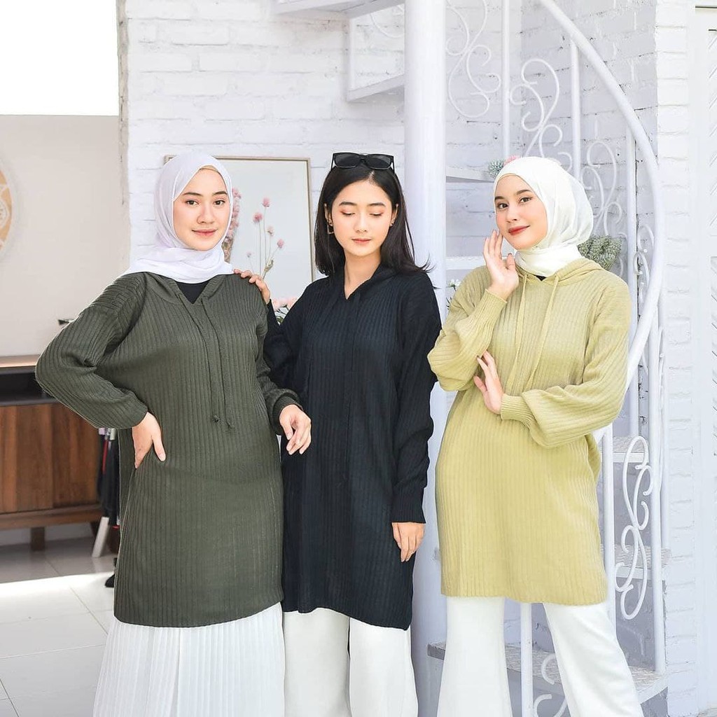 Nara Grosir - Zarra Long Hodie | Fashion Terkini | Sweater Termurah