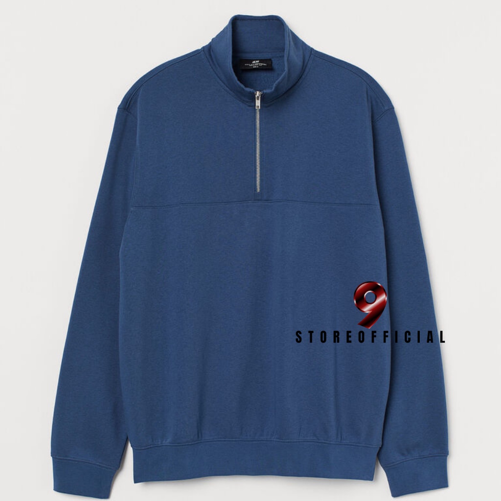 9storeofficial - Sweater HalfZip Pria / Jaket Half Zipper / Crewneck Kerah Tinggi / Sweatshirt Sleting Jacket Pria.