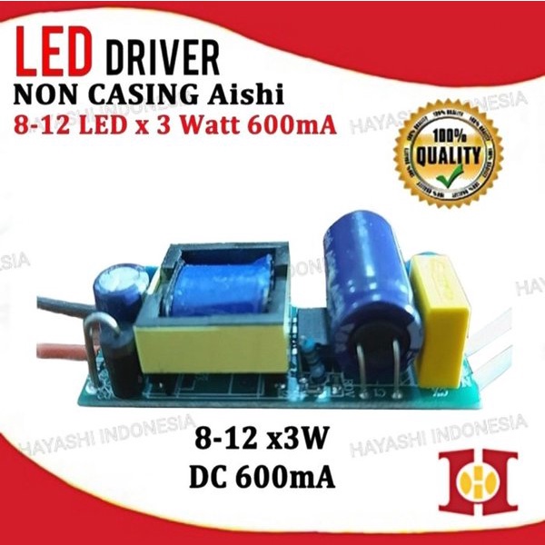 LED Driver LED 8-12 Watt 8-12W AC DC 600 mA PCB Board Tanpa Casing Box