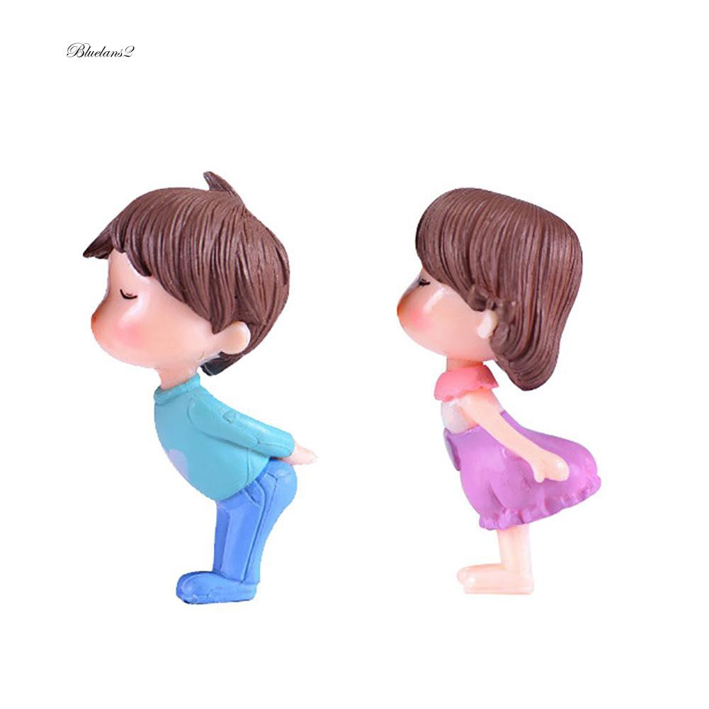 pajangan karakter cewek cowok pasangan Action Figure Mini Model Kiss Weddi -#SHU-1997860123