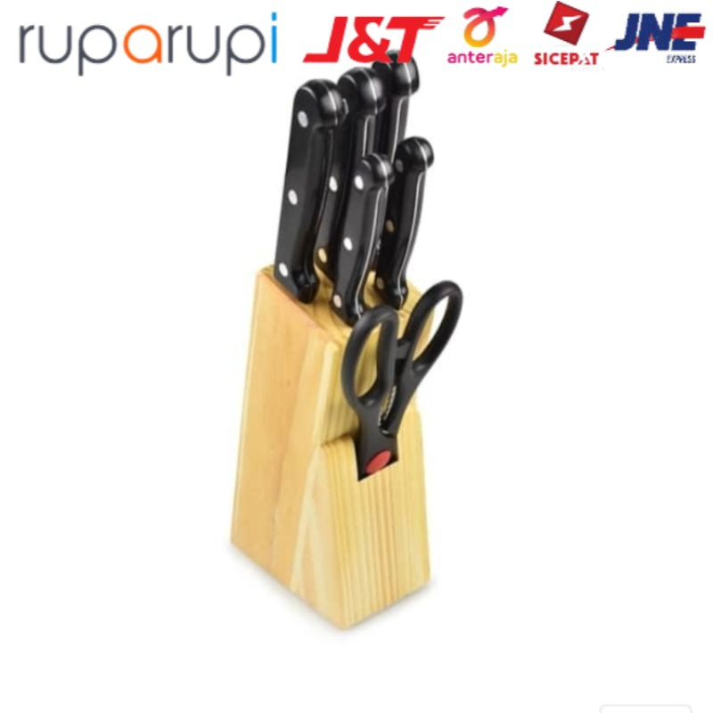Krischef Pisau Dapur Set 7 Pcs Knife Block Set