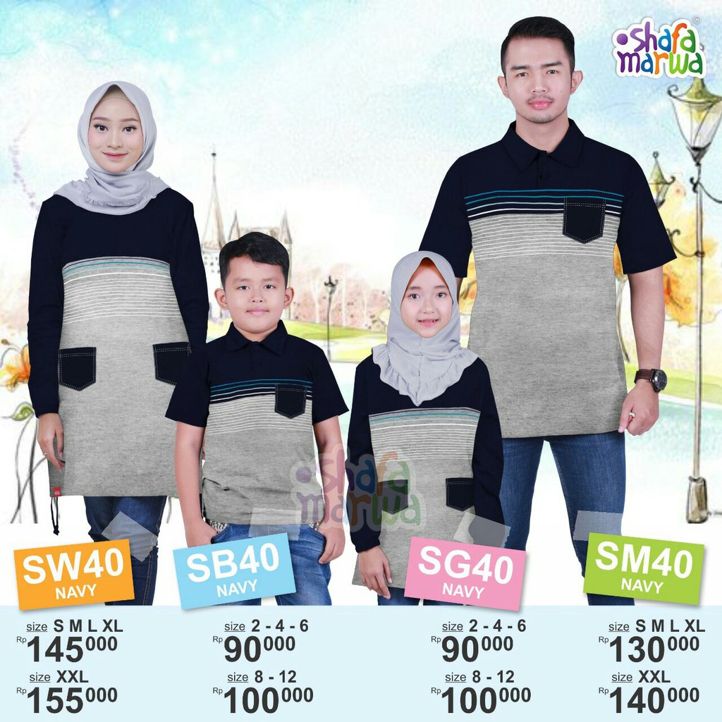 SHAFA MARWA SARIMBIT 40 Seragam keluarga couple sarimbit ayah ibu anak koko gamis muslim