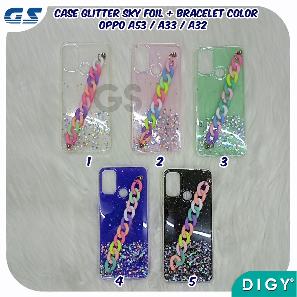 Rainbow Bracelet Silicon Case OPPO A53 A33 A32 A7 A5S A12 A11K A3S A37 A5 2020 A9 2020 Glitter Case