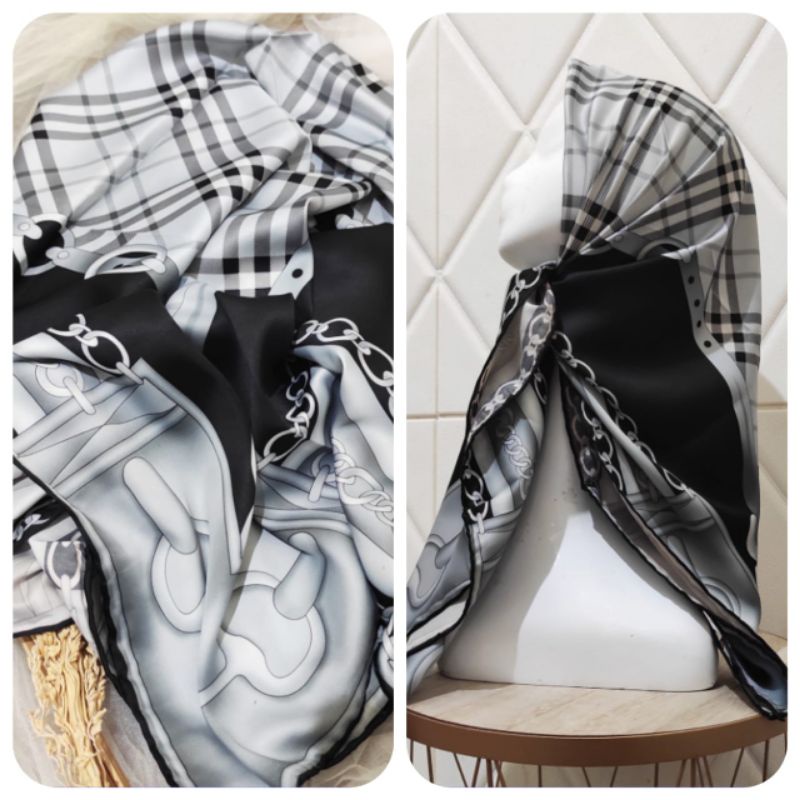 Hijab Turki Mewah Segi Empat Kerudung Jumbo 110 cm