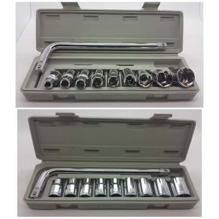 Kunci Sok Set 10 pcs VIPER 8 - 21 mm Box Plastik Socket Wrench Set