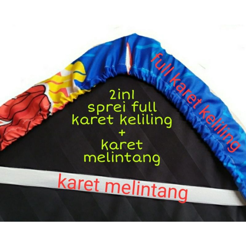 SPREI KARET KELILING UK 160X200X25,SPREI ANTI GESER,HOMEMADE