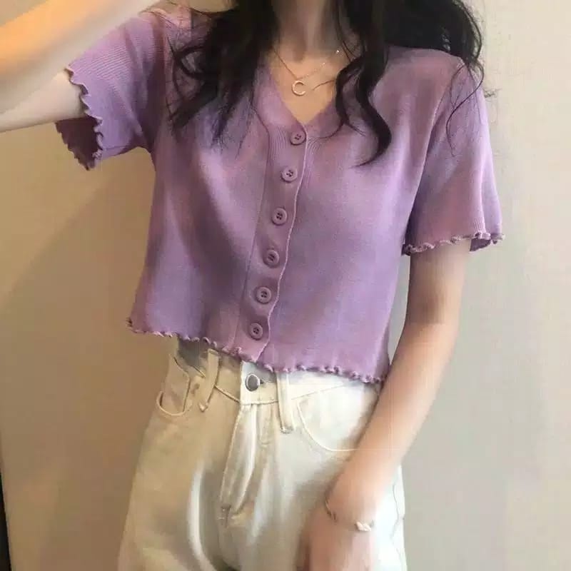 BEFAST - ZEC Blus KALICA / Bella Knit RIB / Blouse Crop Polos Terbaru / Blus Wanita Tangan Pendek / Blouse Banyak Model / Blouse Korean