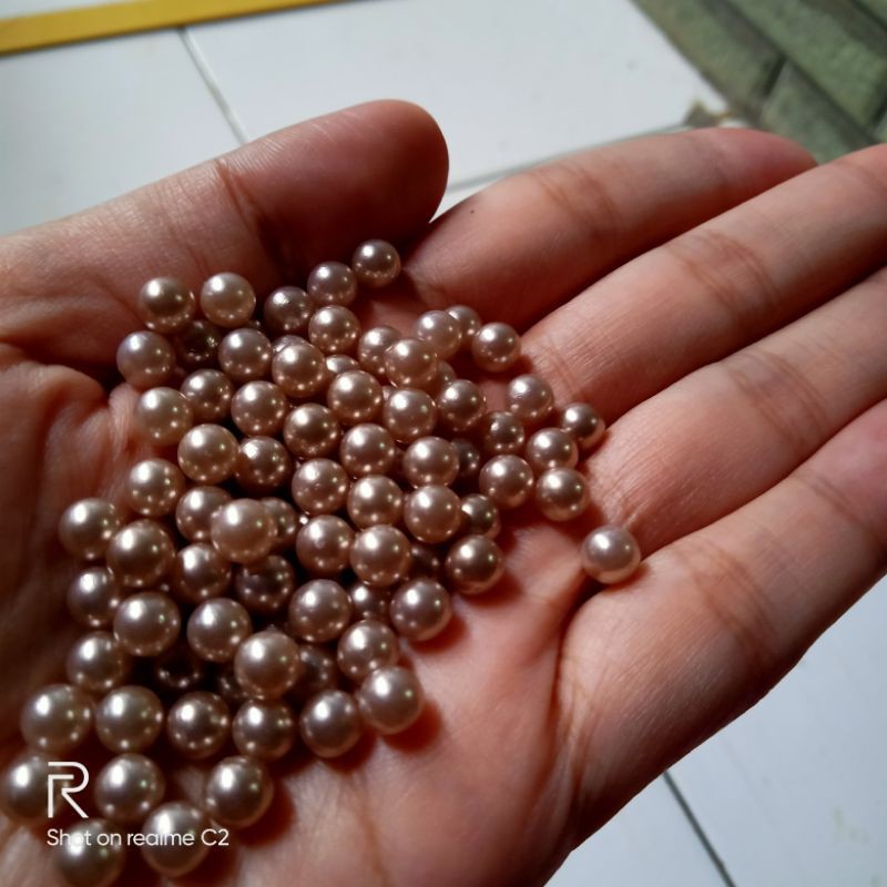 mutiara tindik ukuran 6 mm/ mutiara tembak